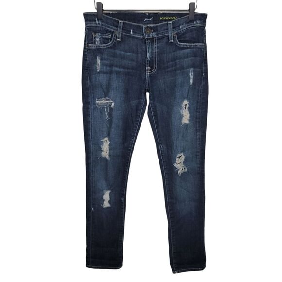 7 For All Mankind Denim - Seven for all Mankind distressed ripped skinny denim jeans 27